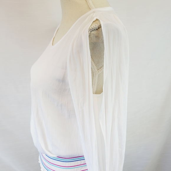 Ramy Brook Nellie Smocked Split Sleeve Top X-small - Picture 9 of 11